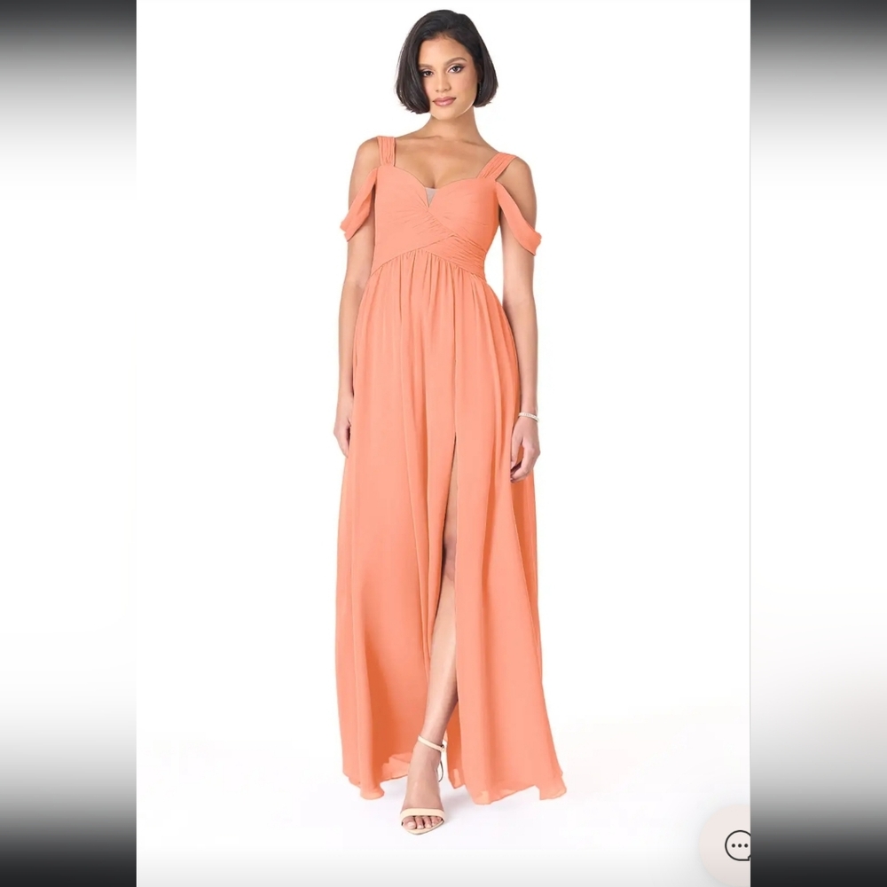 Brides Maid Elegant Peach Azazie Dress - Size 14